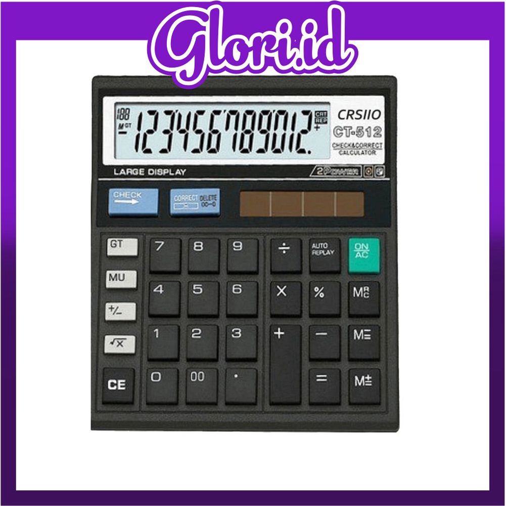 

GLORI.ID 12 Digit Kalkulator Check / Kakulator Dagang Besar / Calculator CT 512 MURAH S020