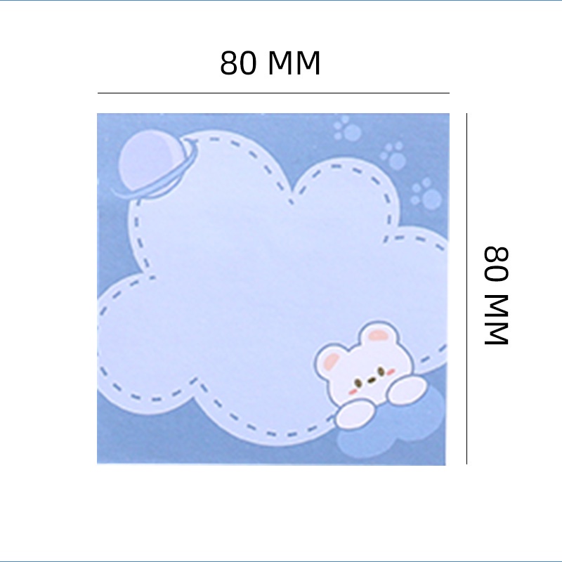 80 Sheets Korean Cartoon Cute Sticky Notes Student Memo Guestbook