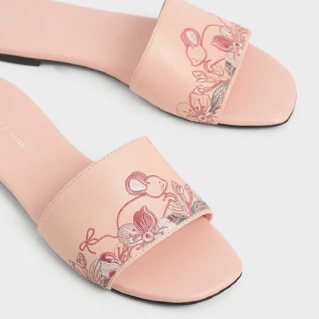 [7.7 Boombastis Sale⚡] - SANDAL WANITA CKS137 EMBROIDERED SLIDE PREMIUM IMPORT