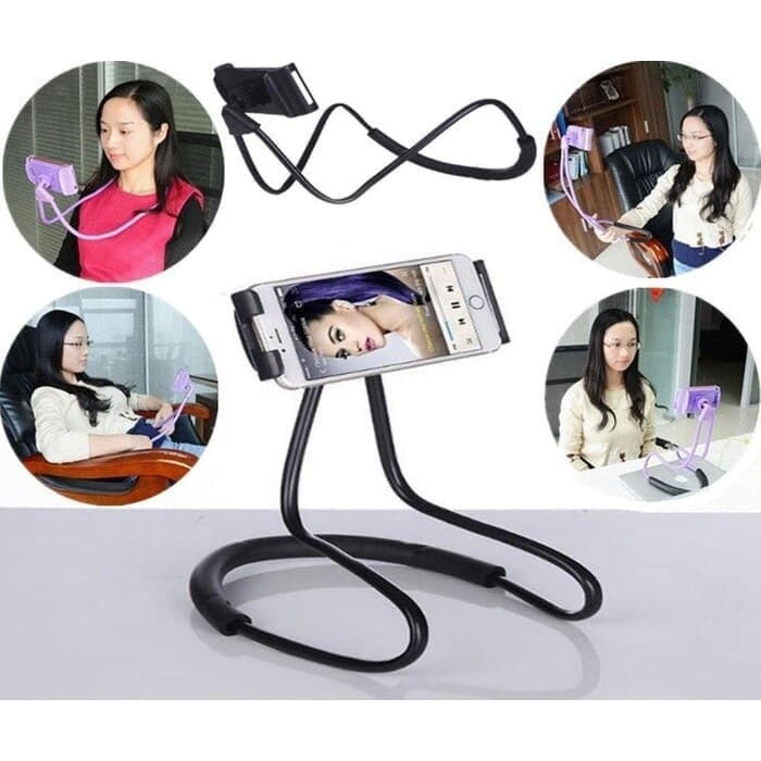 LAZY NECK Phone Holder Stand Mount Necklace Holder HP Leher Flexible Universal Holder