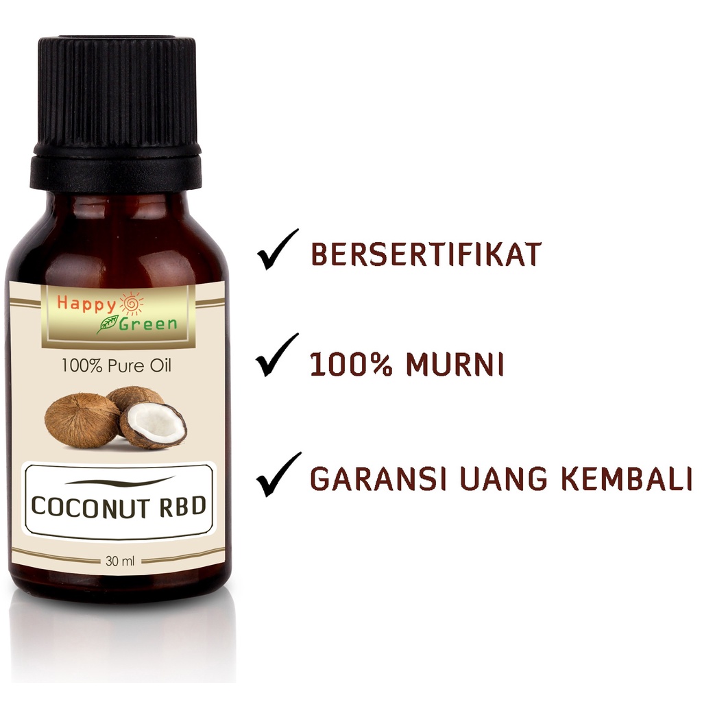 Happy Green Coconut RBD Oil - Murni Minyak Kelapa RBD Bersertifikat