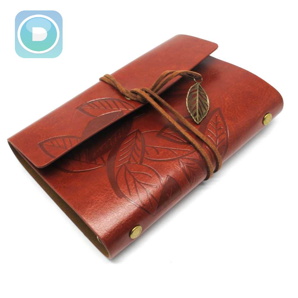 

PHANTACI Buku Catatan Binder Kulit Retro Leaf Kertas B7 - BSD666