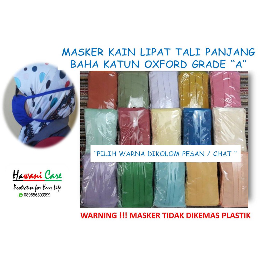 MASKER KAIN TALI PANJANG LUSINAN &quot; 12 PCS &quot;