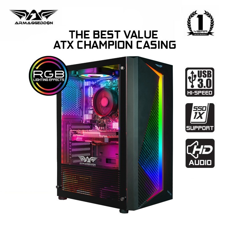 Armaggeddon Nimitz N3 Excellent ATX Gaming PC Case with RGB Lightning