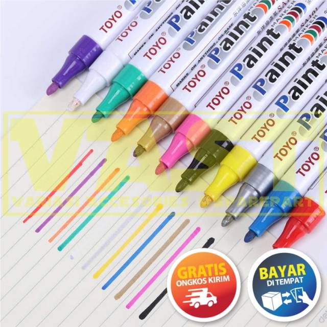 Spidol Ban TOYO / VAUTO PAINT MARKER ORIGINAL IMPORT ready semua warna - VM