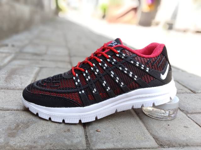 SEPATU SPORT NIKE AIRMAX 3D SKIN HITAM MERAH / PRIA WANITA / SEPATU KETS NIKE