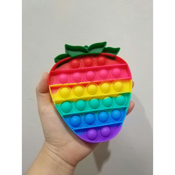 Mainan Viral Pop it Fidget Rainbow, Pop it viral, Mainan pop it, Fidget toys-strawberry colors