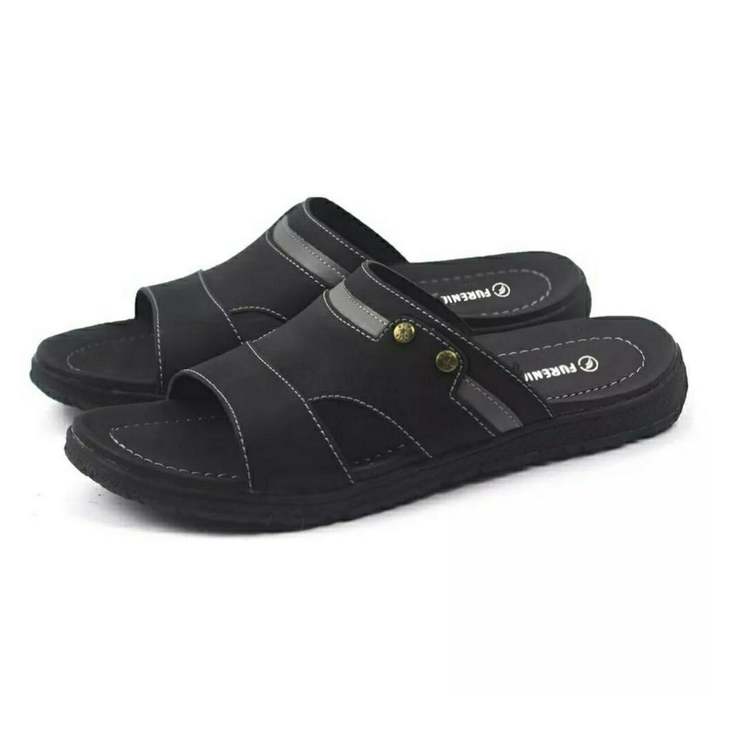 Sandal Slide Slop Pria Kulit Dewasa Sendal Selop Cowok Kekinian Terbaru