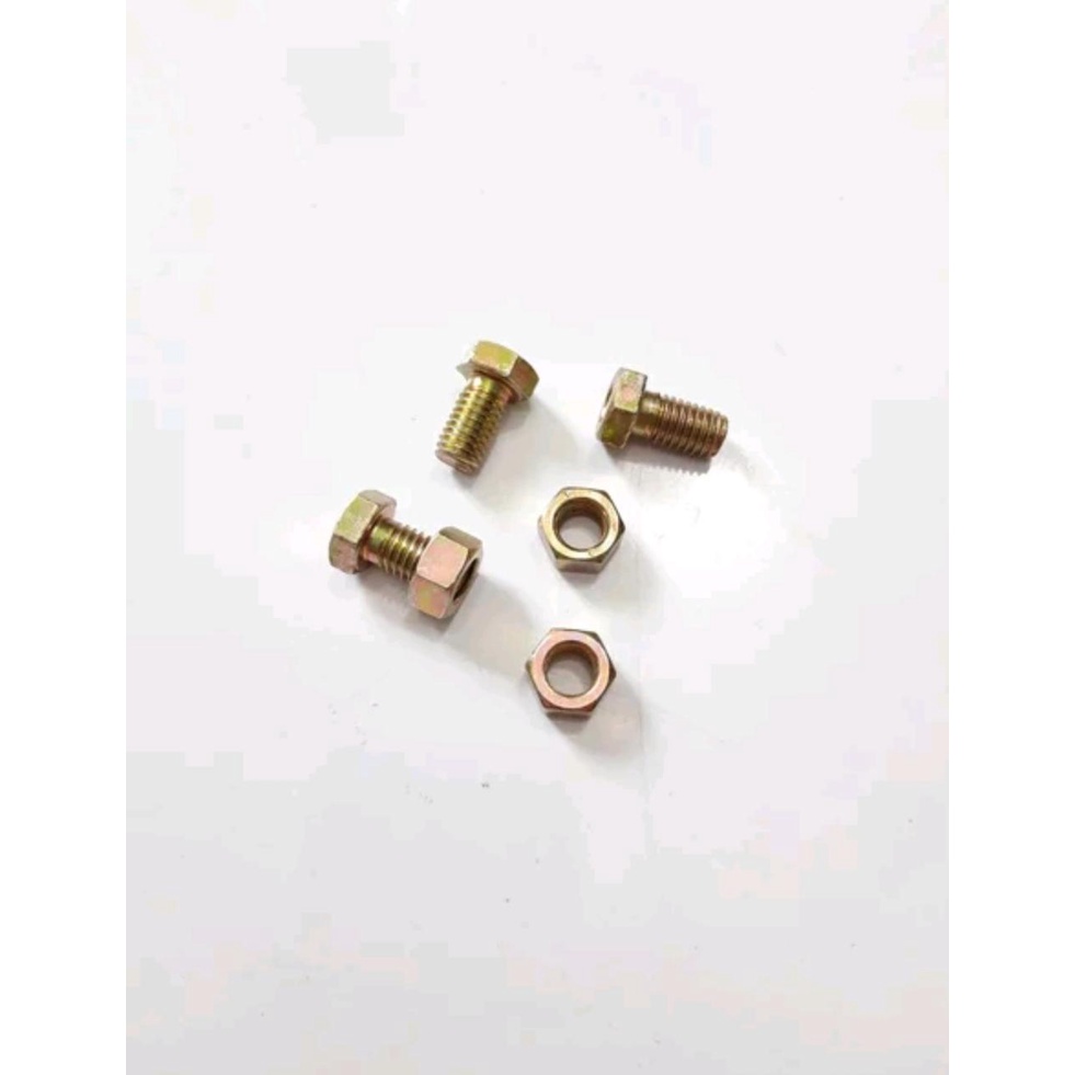 MUR BAUT UKURAN M10 X35MM KUNING (HARGA SATUAN)- BAUT MUR M10x35- BAUT KUNING M10x35- BAUT MUR KUNIN