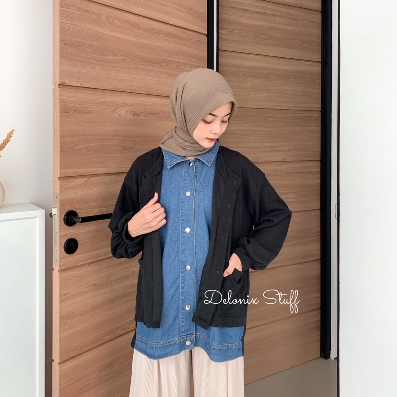 Aurelly denim knit jacket