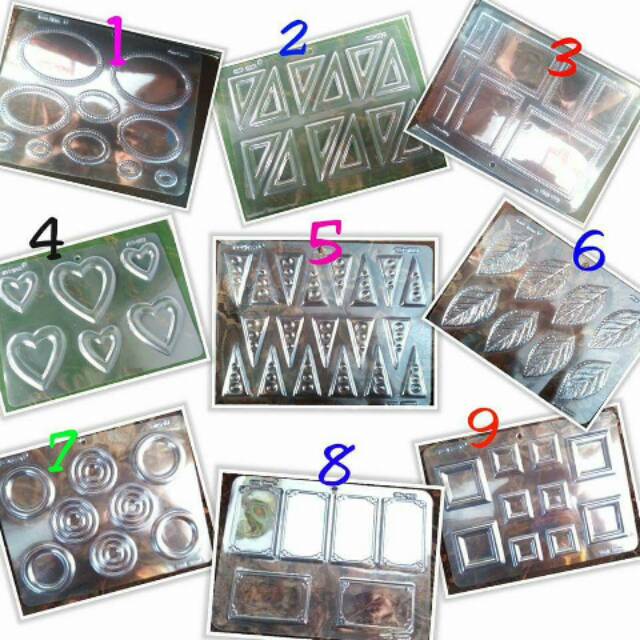 Cetakan Coklat Puding Mika Hias Kue Tart oval Love Kotak Daun Frame Papan Nama