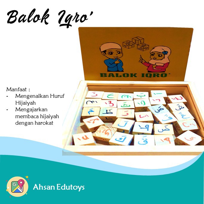 Mainan edukasi anak usia 2 tahun 3 tahun 4 tahun 5 tahun mainan balok iqro murah berkualitas