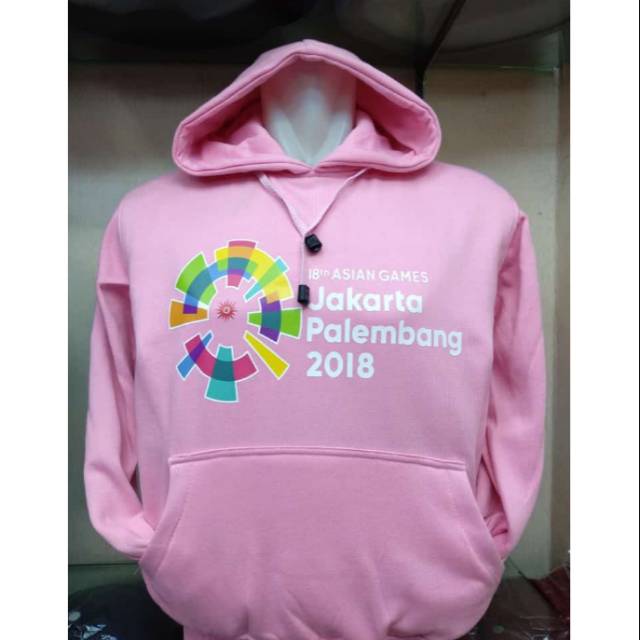 Jaket Hoodie Sweater Asian Games Pink