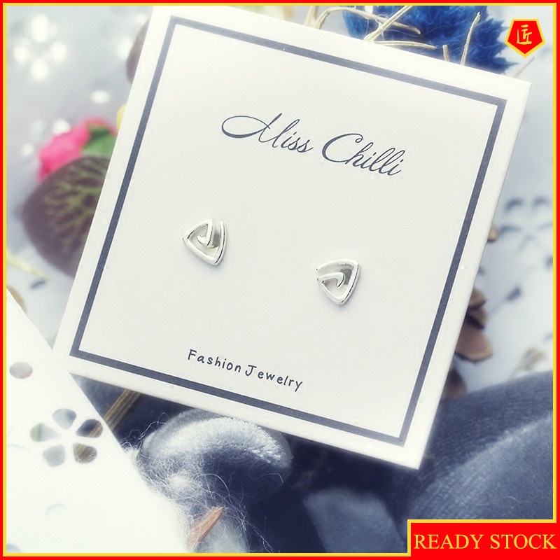 [Ready Stock]Simple Silver Mini Creative Stud Earrings