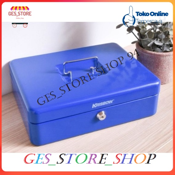 Krisbow Cash Box 30 Cm kotak tempat simpan uang Brankas mini Safe Box Brankas Uang
