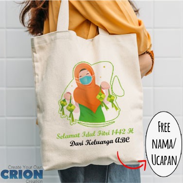 Totebag Goodie Bag Idul Fitri EID Hampers bisa custom Ucapan by Crion