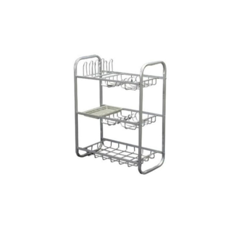 Rak Piring Dapur Alumunium 3susun