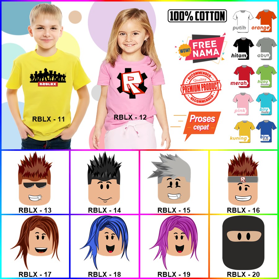 Baju Kaos ANAK DAN DEWASA ROBLOX COUPLE (FREE NAMA)