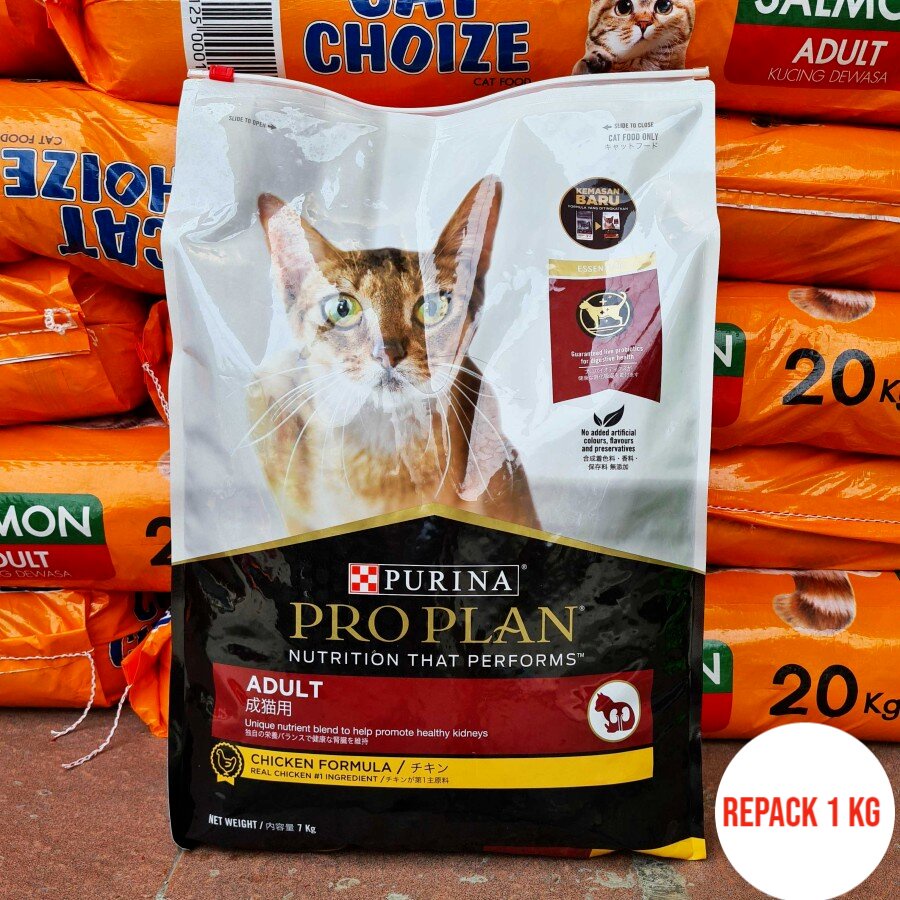 Makanan Kucing PROPLAN CHICKEN Adult Optirenal Repack 1kg 1 Kg