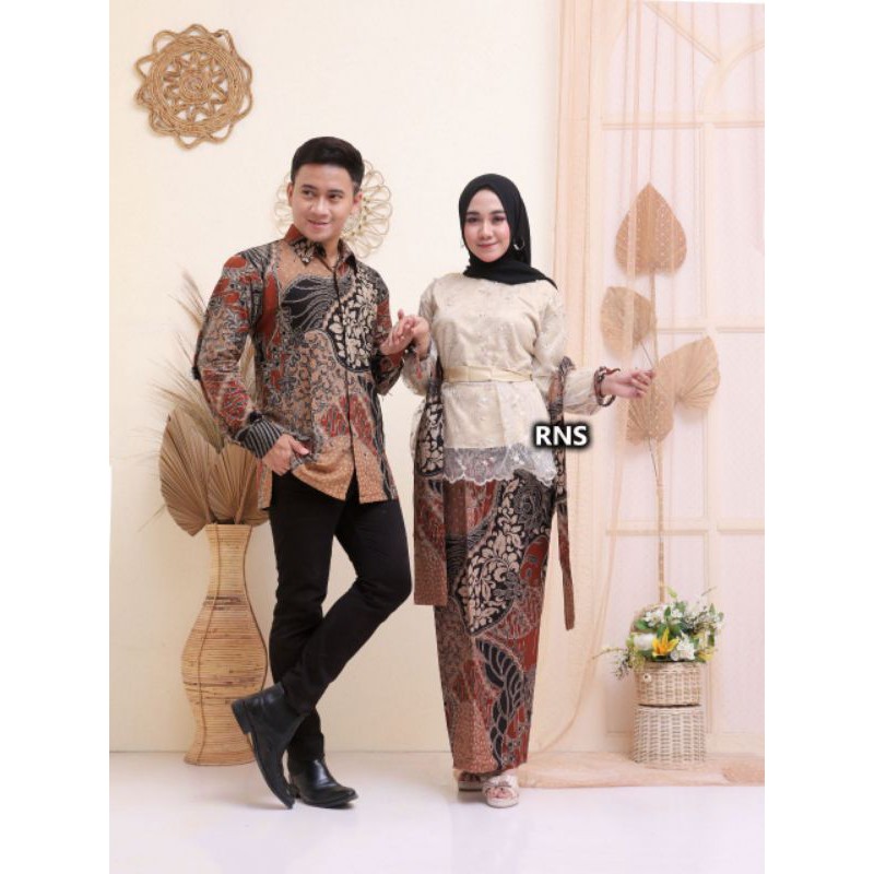 BAJU COUPLE BROKAT SELENDANG MODERN COUPLE MODERN BATIK PLIKET