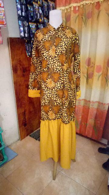 Ms Gamis Batik Sriwedari Maxi Bumil/busui Katun Sogan Allsize Ld 110