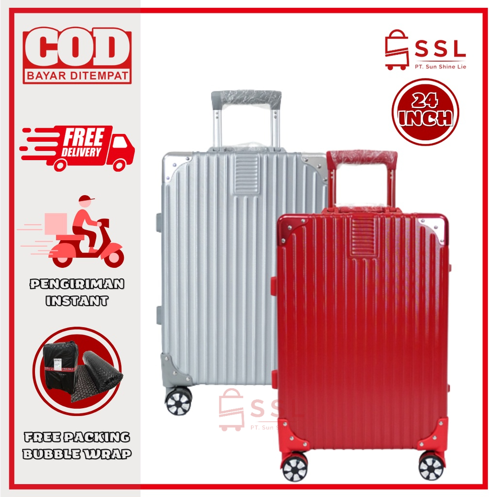 KOPER PREMIUM FRAME ALUMINUM 24 INCH/KOPER ANTI GORES DENGAN RODA PUTAR SILENT/ KOPER TROLLEY TAHAN BEBAN 100 KG