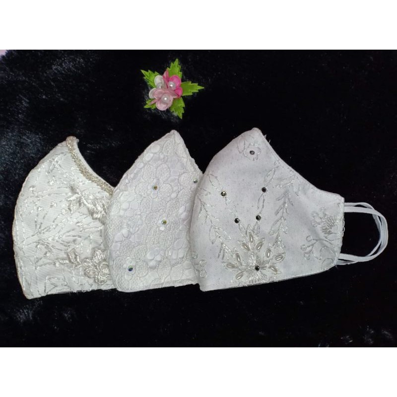 Masker Pesta Brokat Payet Model Duckbill 3 Ply