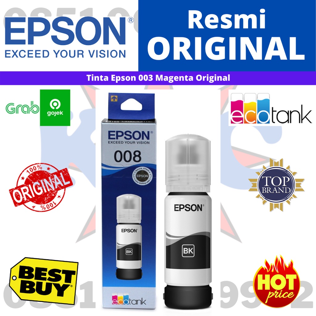 TINTA PRINTER EPSON 008 BLACK ORIGINAL