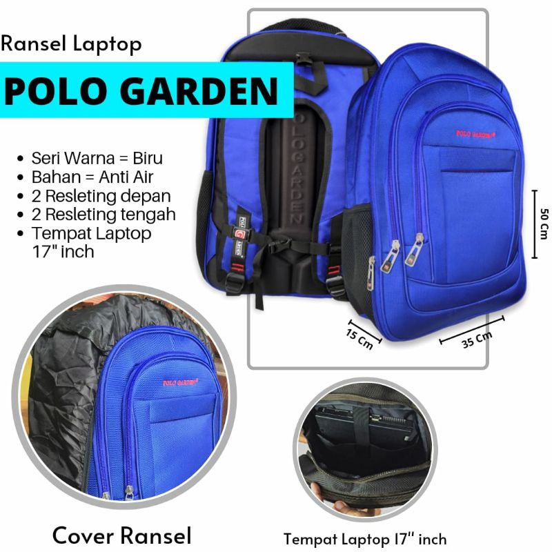 TAS ransel LAPTOP POLO GARDEN Backpack kuliah Anti Air