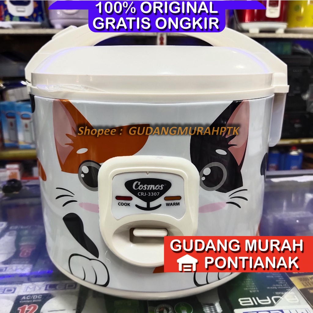 Rice Cooker Cosmos CRJ-3307 Motif Kucing Magic com Penanak Nasi - Fabelia