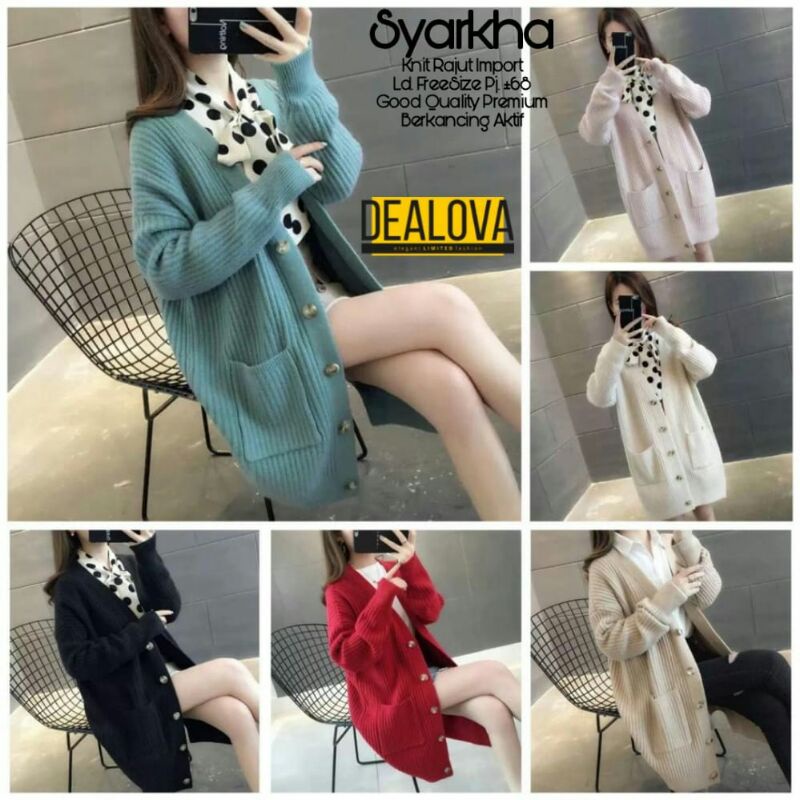 SYARKHA CARDI KNIT RAJUT IMPORT BY DEALOVA