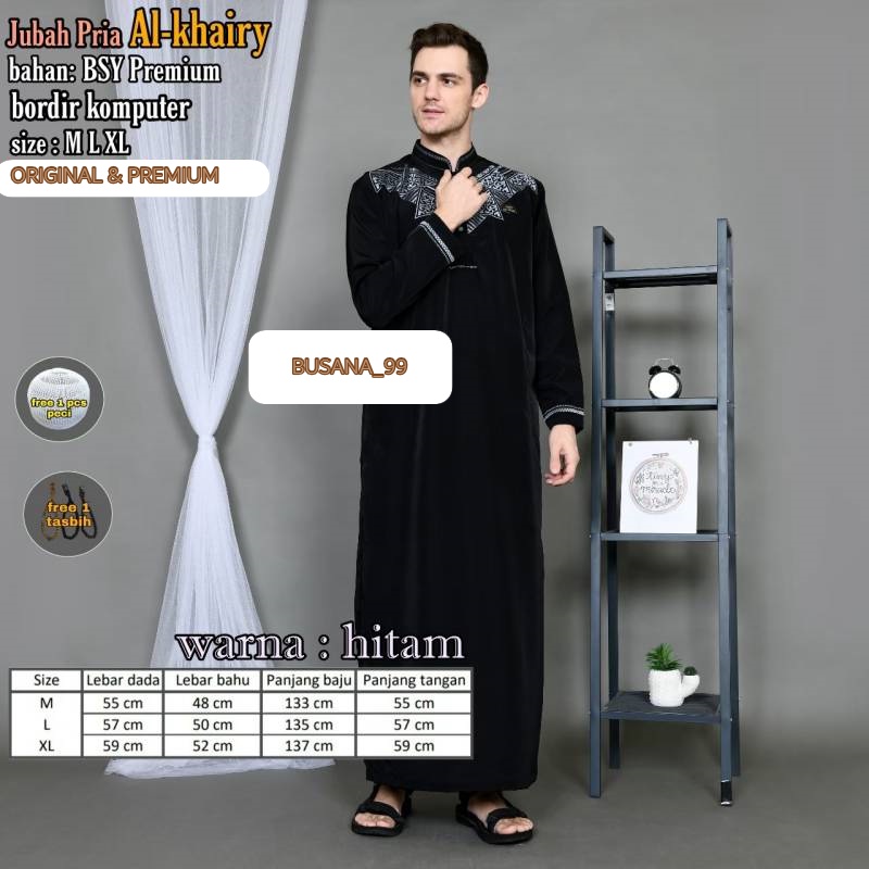 TERBARU Jubah Pria Al-Khairy / Jubah Pria Dewasa Premium / Jubah Muslim Gamis Laki-Laki / Baju Jubah