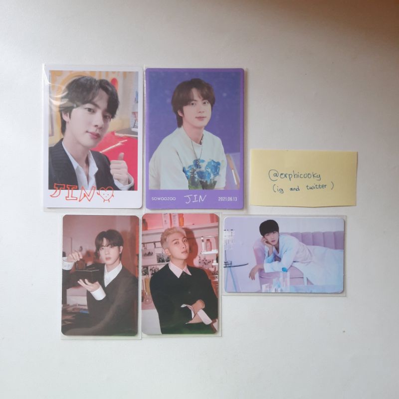 message card sowoozoo jin | jin be ess rebahan