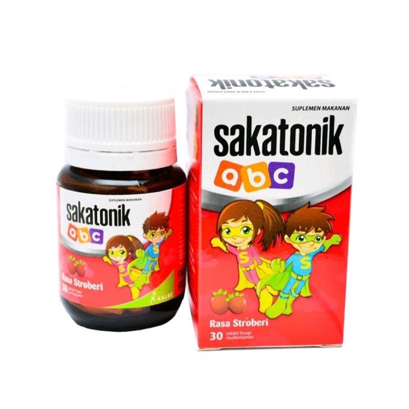 sakatonik ABC multivitamin anak rasa strawberry dan anggur isi 30 tablet hisap