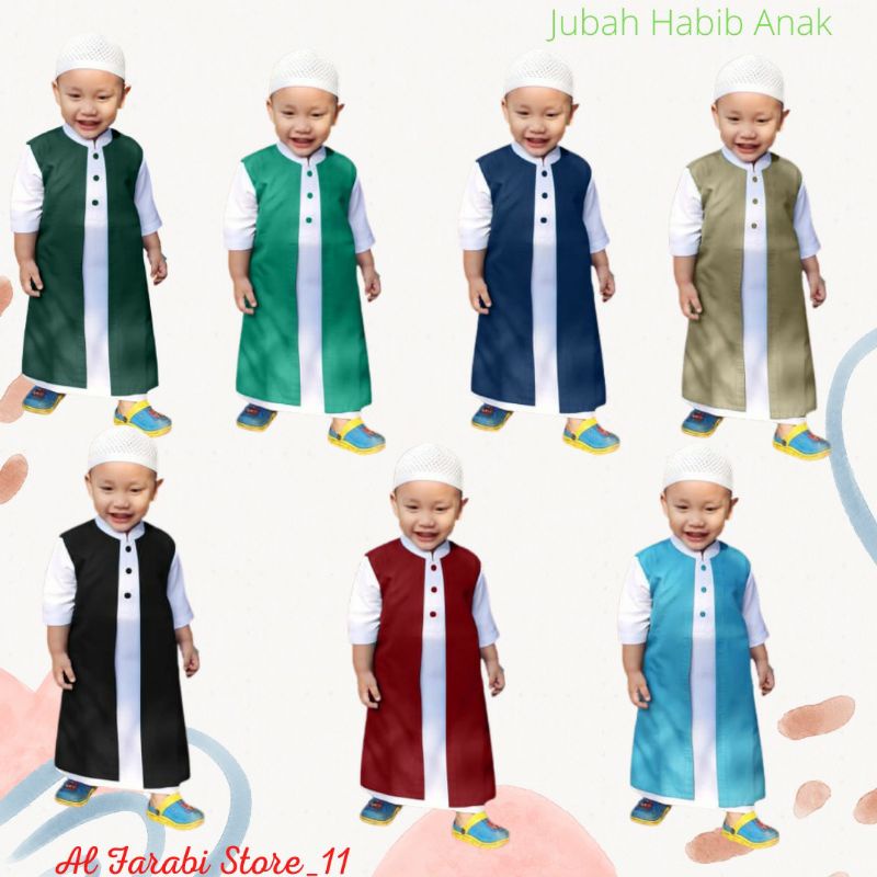Jubah Habib Anak / Jubah anak / Gamis anak / Baju muslim anak lakilaki / usia 1-13 tahun