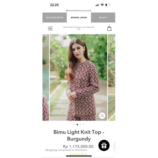 bimu light knit top-Burgundy