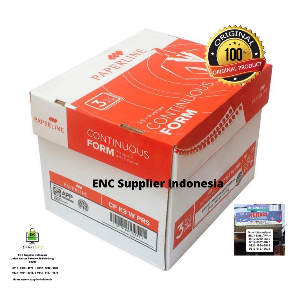

paperline 1 box continuous from CF K3 W PRS 3 ply ncr 9.5x11 inches paperline per dus - enc.sup
