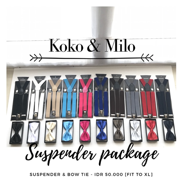 Suspender (jojon) dan dasi kupu2 dewasa FIT to XL murah berkualiatas