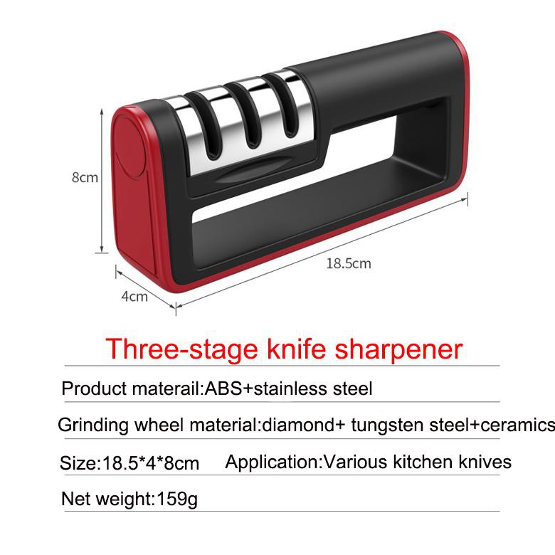 Pengasah Pisau Diamond Sharpening Wetstone Knife Tools 3 Stages - Bm301 - Red