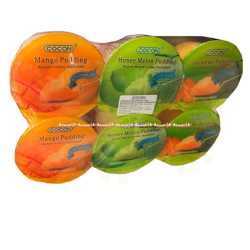 Cocon Pudding 6pcs Puding Aneka Rasa Buah Potong Potongan Buah Melon Nangka Nata De Coco Agar Agar