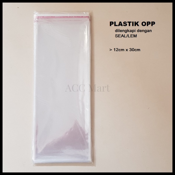

12 x 30 cm Plastik OPP Seal Plastik Seal Plastik dengan lem perekat Ekonomis 50 lembar