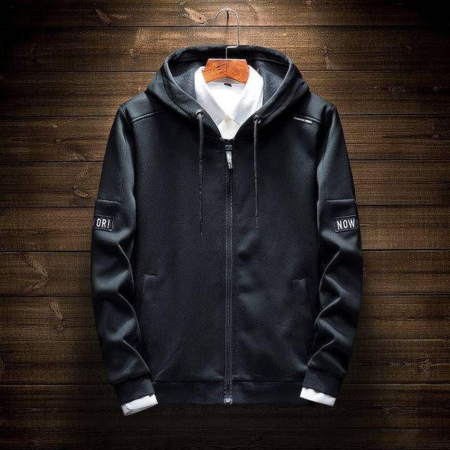 Jaket Pria NOW OR ZIPPER Hoodie Fleece Tebal 2513