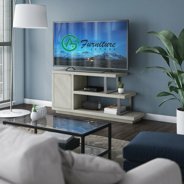 Rak TV Minimalis Modern Misquamicut - Kayu Mahoni