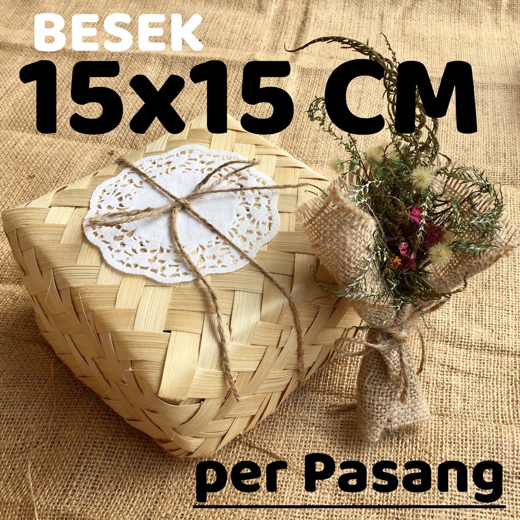

Besek bambu 15x15 cm per pasang atas bawah