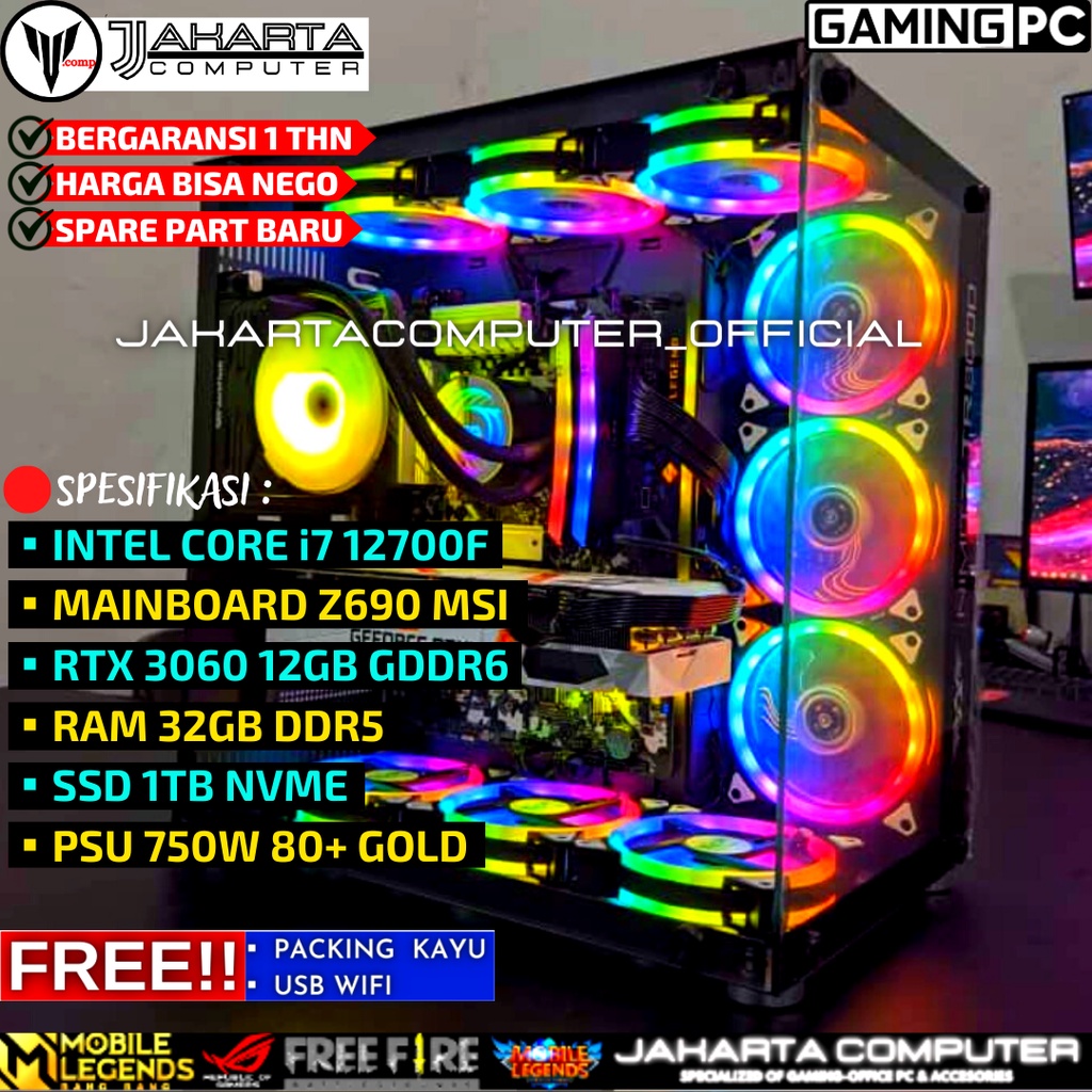 Jual Pc Gaming Fullset I F Ram Gb Ddr Ssd Tb Nvme Rtx Gb Rog Pc Cpu Gaming