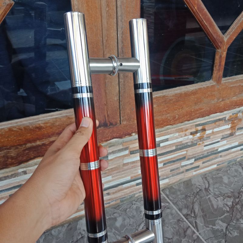 Handle pintu Tarikan pintu Kayu/Kaca minimalis 60cm 80cm 100cm + 1 set bodi kunci Gagang pintu rumah