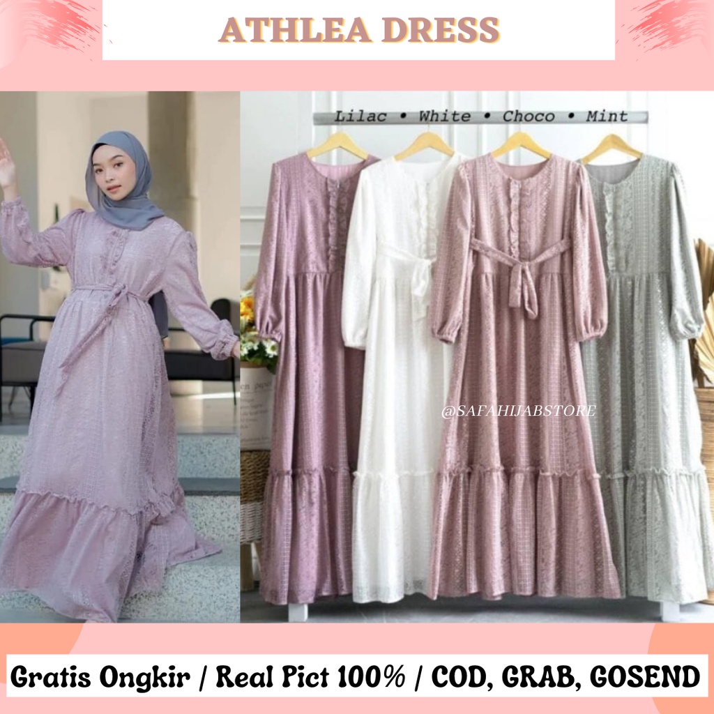 ATHLEA DRESS BRUKAT / DRESS LEBARAN / DRESS MEWAH / BUSUI FRIENDLY