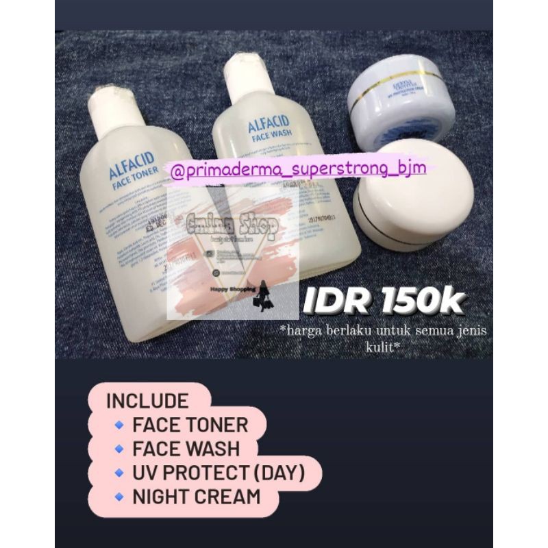 paket Primaderma alfacid kulit flek dan normal super glow forte