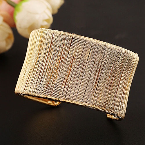 Hu Hu Hu Hu Hu Alat Bantu Pasang Kacamata♡ Gelang Lengan Atas Handmade Model Terbuka Bahan Alloy Warna Emas / Silver Untuk Wanita