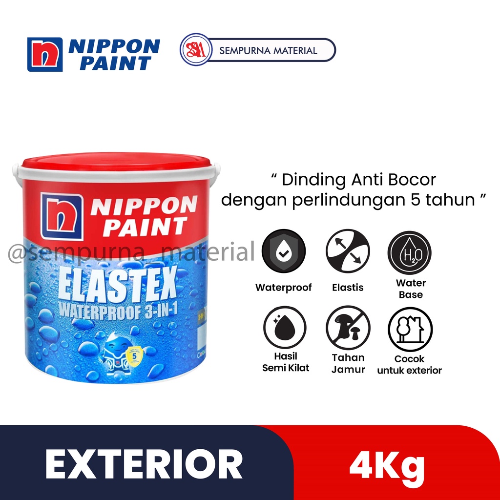 Cat Exterior Nippon Paint Elastex 4kg - Putih